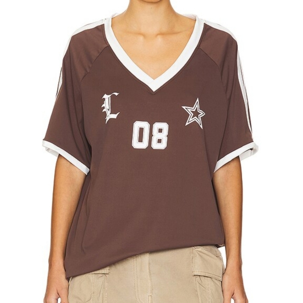 Lioness Spectate Jersey Top in Coffee Size Large